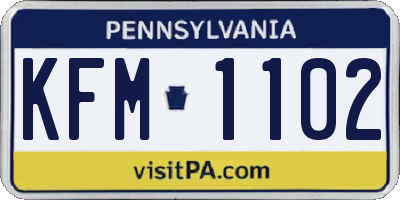 PA license plate KFM1102