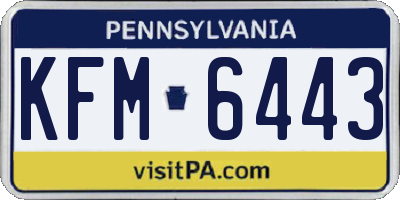 PA license plate KFM6443