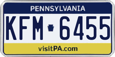 PA license plate KFM6455