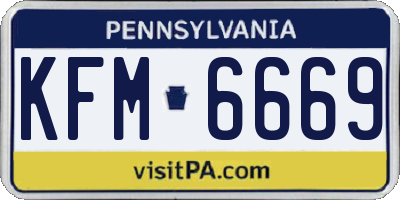 PA license plate KFM6669