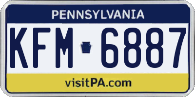 PA license plate KFM6887