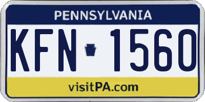 PA license plate KFN1560