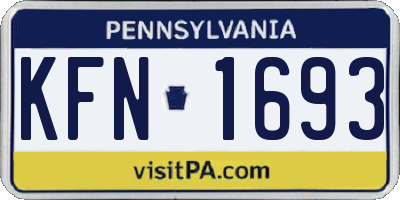 PA license plate KFN1693