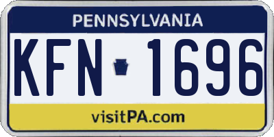 PA license plate KFN1696