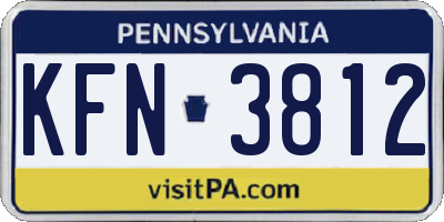 PA license plate KFN3812
