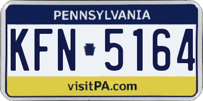 PA license plate KFN5164