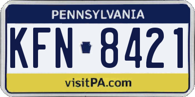 PA license plate KFN8421