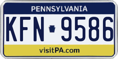 PA license plate KFN9586