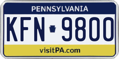 PA license plate KFN9800