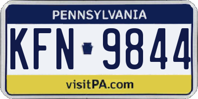 PA license plate KFN9844