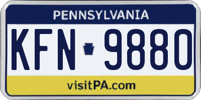 PA license plate KFN9880
