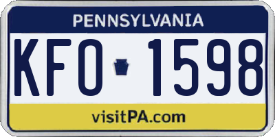 PA license plate KFO1598