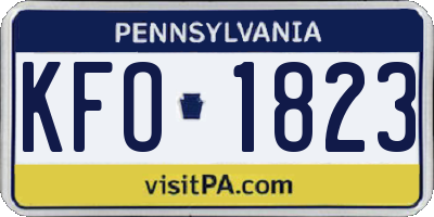 PA license plate KFO1823