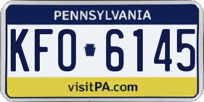 PA license plate KFO6145
