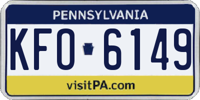 PA license plate KFO6149