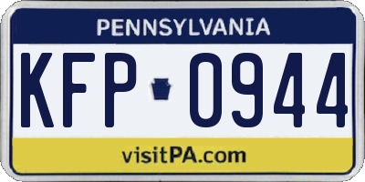 PA license plate KFP0944