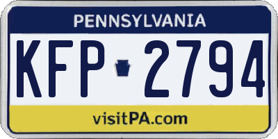 PA license plate KFP2794