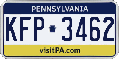 PA license plate KFP3462