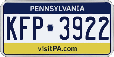 PA license plate KFP3922