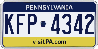 PA license plate KFP4342