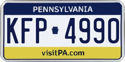 PA license plate KFP4990