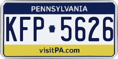 PA license plate KFP5626