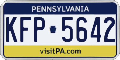 PA license plate KFP5642