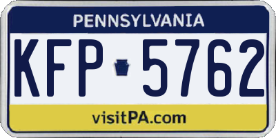 PA license plate KFP5762