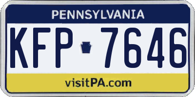 PA license plate KFP7646