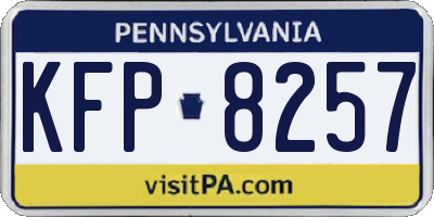 PA license plate KFP8257