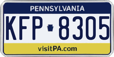 PA license plate KFP8305