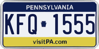 PA license plate KFQ1555