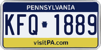 PA license plate KFQ1889