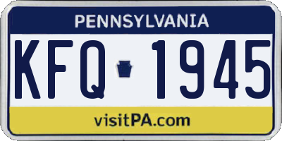 PA license plate KFQ1945