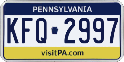 PA license plate KFQ2997