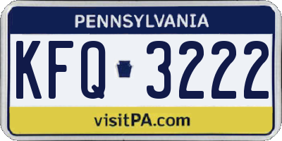 PA license plate KFQ3222