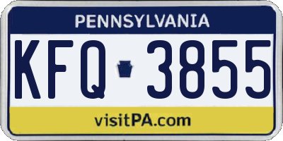 PA license plate KFQ3855