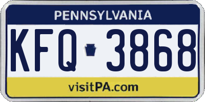 PA license plate KFQ3868