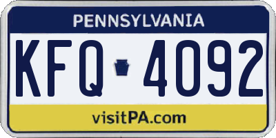 PA license plate KFQ4092