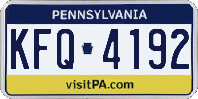 PA license plate KFQ4192