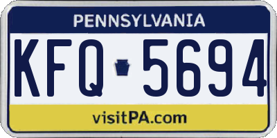 PA license plate KFQ5694