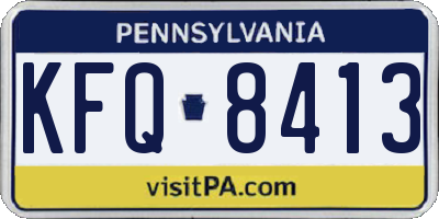 PA license plate KFQ8413