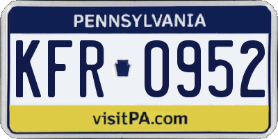 PA license plate KFR0952