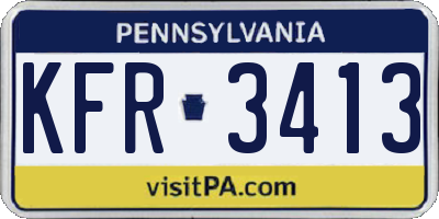 PA license plate KFR3413