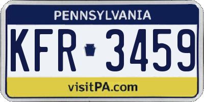 PA license plate KFR3459