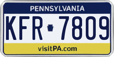 PA license plate KFR7809