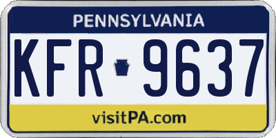 PA license plate KFR9637