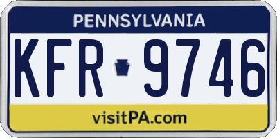 PA license plate KFR9746