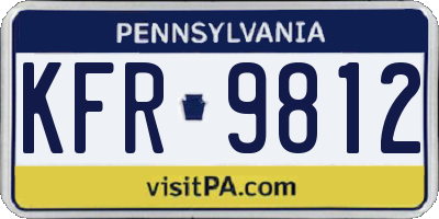 PA license plate KFR9812