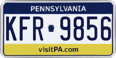 PA license plate KFR9856